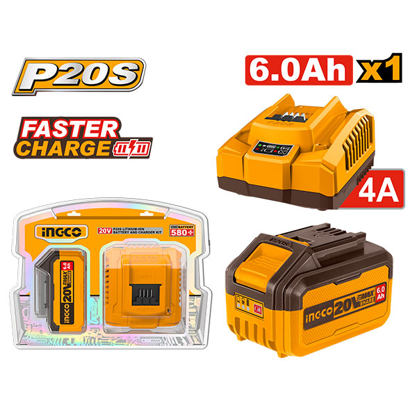 KIT 1 BATERÍA 6 AMPERIOS + 1 CARGADOR 4 AMPERIOS 20V UFBCPK1416