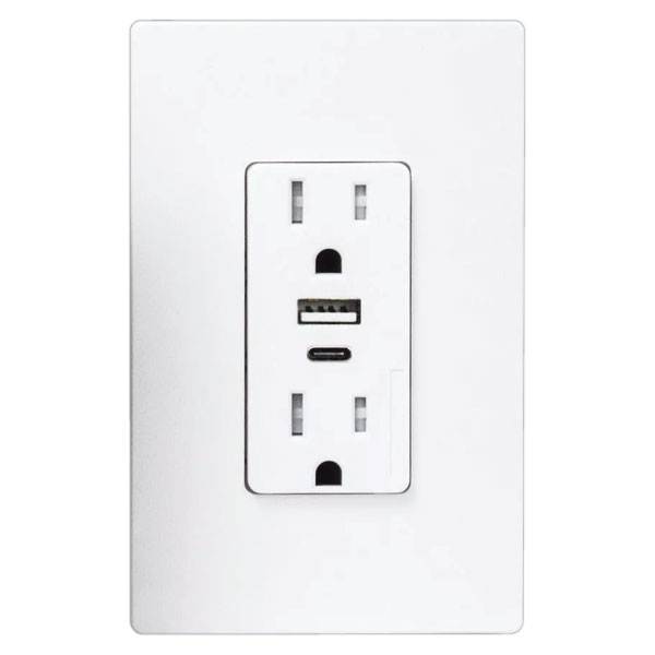 TOMA DOBLE CON USB BLANCO 100-TRUSBAC15WP